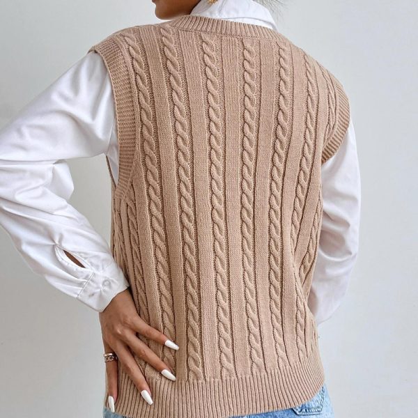 Women's Fashionable All-match Knitted Sweater Vest - Image 5