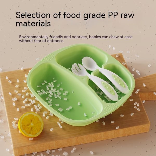 Baby Eating Special Solid Food Bowl Drop-resistant Three Grid Divided Plate - Image 2