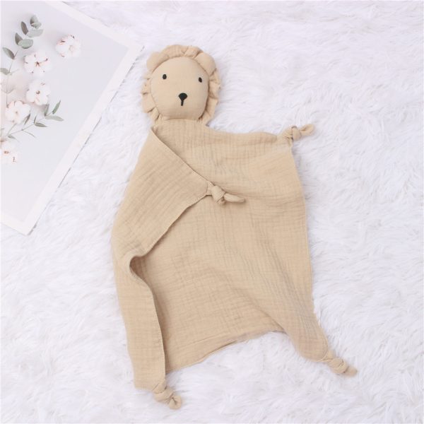 INS Wind Baby Cotton Gauze Comfort Towel Muslin Baby Sleeping Doll Lion Saliva Towel - Image 4