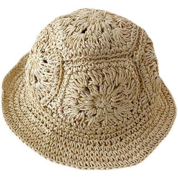 Children's Straw Hat Summer Sun Protection Large Eaves Shade - Image 7