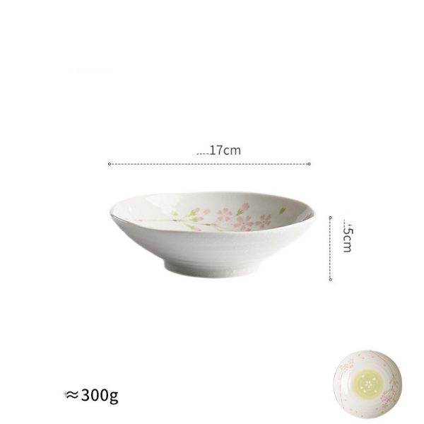 Salad Dishes Soup Bowl Noodle Bowl Household Ceramic Tableware Dessert Fruit Plate - Image 2