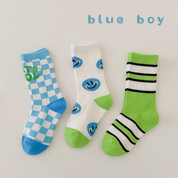 3 Pairs Wave Dot Lattice Colorful Socks - Image 6