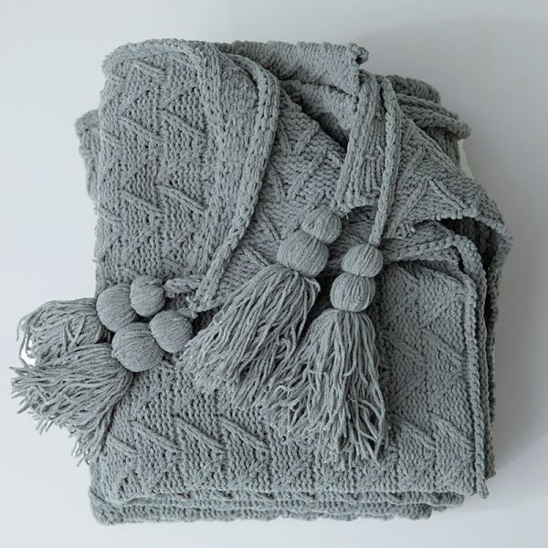 Chenille Nordic Home Knitted Sofa Blanket - Image 5