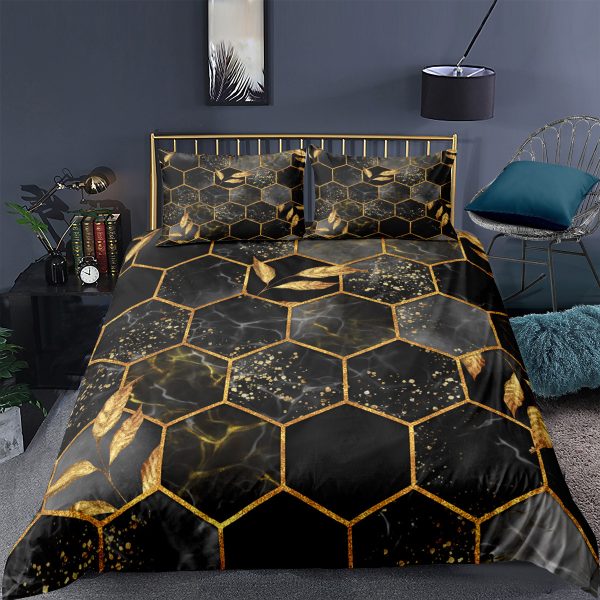 Digital Printing Geometric Quilt Cover Digital Printing Three-piece Set - Image 3
