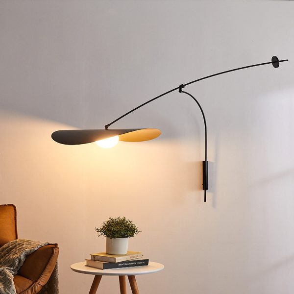 Simple Modern Living Room Study Atmosphere Bedroom Background Wall Rocker Arm Light - Image 4