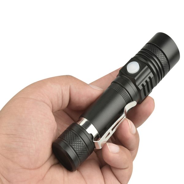 Telescopic Zoom USB Rechargeable T6 Strong Flashlight LED Outdoor Lighting - Image 5