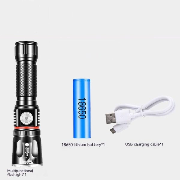 Outdoor Camping Telescopic Multifunctional T6 Strong Light Flashlight - Image 3