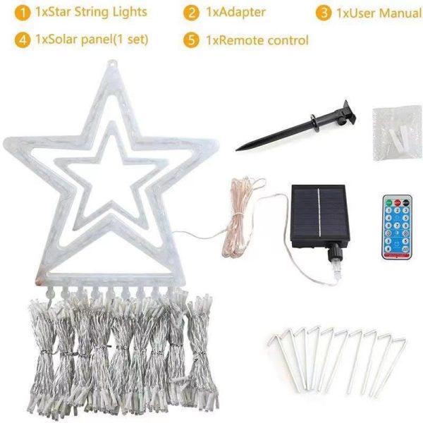 LED Five-pointed Star Waterfall Light To Decorate The Courtyard Outdoor - Image 3