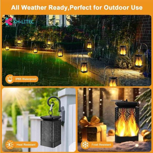 Solar Hanging Flame Torch Lights Flickering Light Waterproof Garden Decoration Outdoor Lawn Path Yard Patio Floor Lamps - Image 5