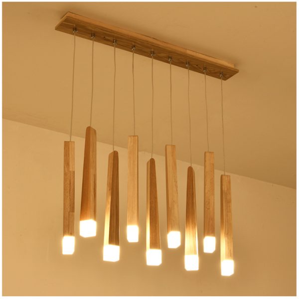 Nordic Solid Wood Matchstick Wooden Strip Pendant Light Post Modern Simplicity - Image 2