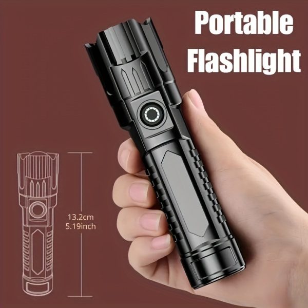 Outdoor Household Camping Usb Rechargeable Zoom Led Power Torch - Image 6