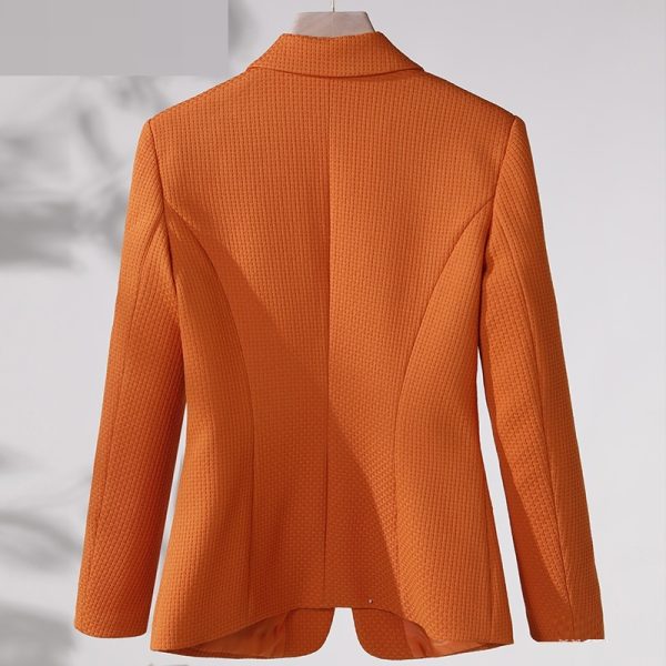 Women's Casual Solid Color Suit Collar Jacket - Image 4