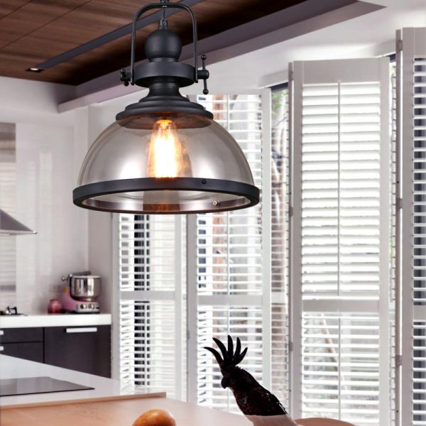 Retro Industrial Style Restaurant Hotel Steel Glass Chandelier - Image 4