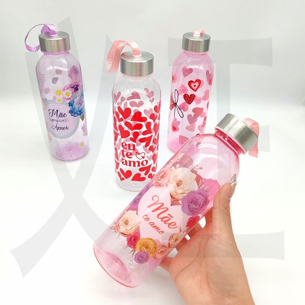 Cross border portable plastic water bottle Fashion creative water bottle stainless steel cup lid drink cup outdoor sports water bottle - Image 3