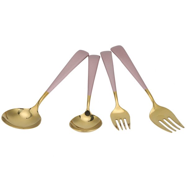 Stainless Steel Cutlery Set Dinner Spoons Fork Dinnerware Tableware Flatware Sets for PartiesPink Gold - Image 7