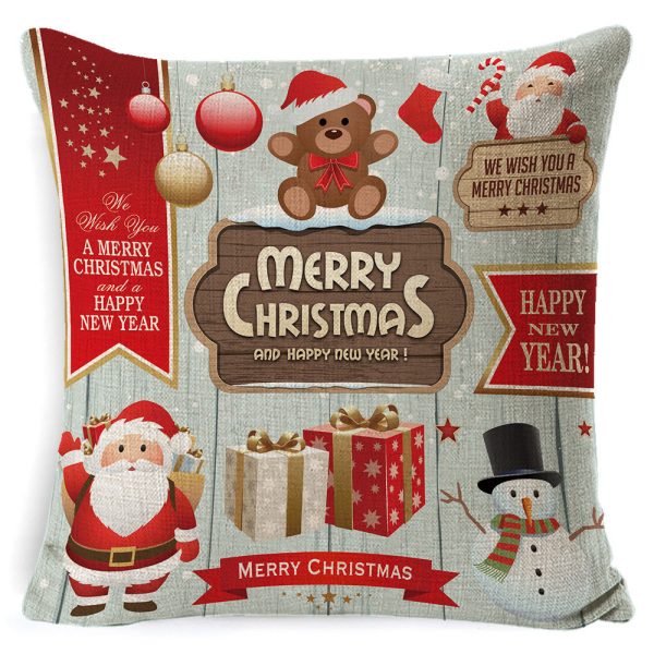 Christmas Pillow Cover Amazon New Linen Super Soft And Short Plush Cushion Seat Cushion - Image 8