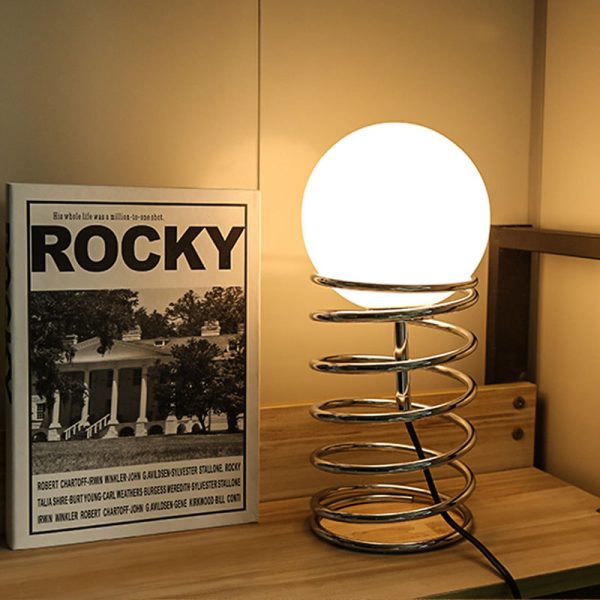 Metal Spring Decorative Bedside Table Lamp