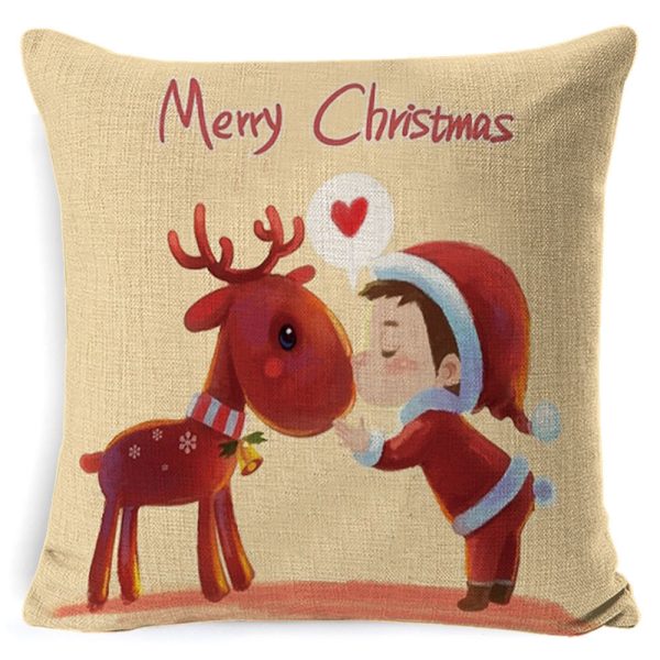 Christmas Pillow Cover Amazon New Linen Super Soft And Short Plush Cushion Seat Cushion - Image 9