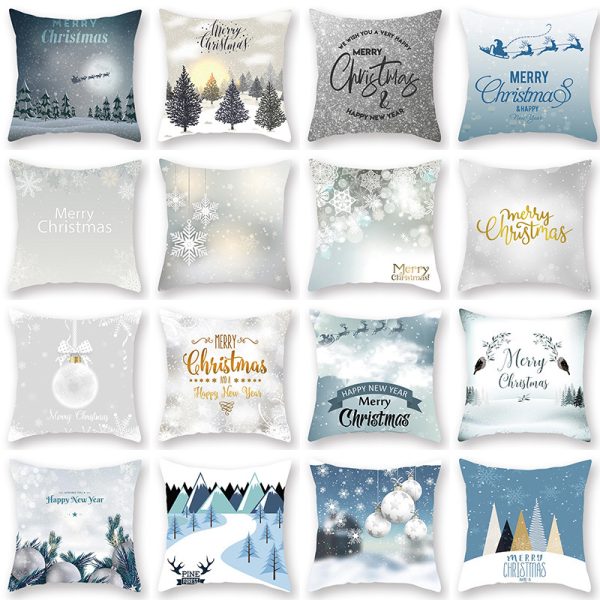 Nordic Christmas Square Throw Pillow Cover - Image 2