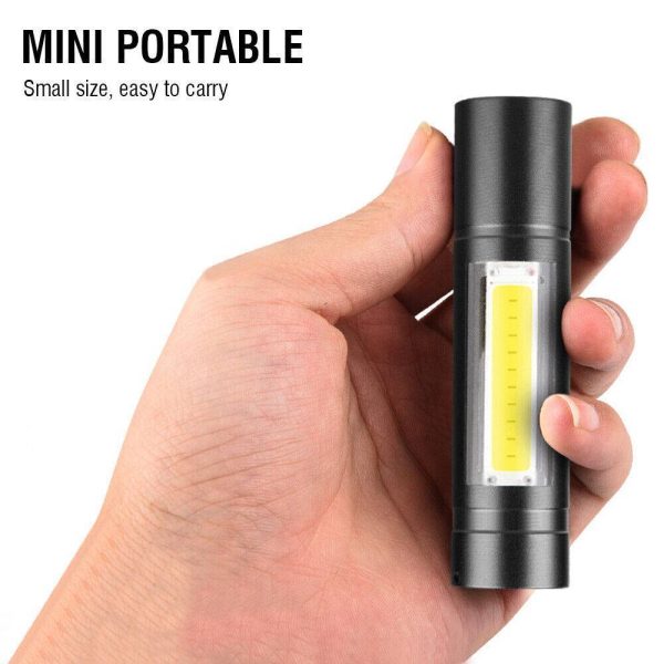 Super Bright COB Mini LED Flashlight USB Rechargeable Camping Small Torch Lamp - Image 9