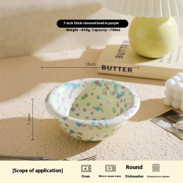 Good-looking Household Splash-ink Ceramic Yogurt Bowl - Image 4