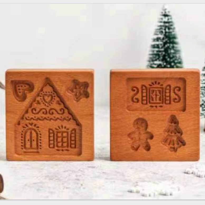 Portable Home Wooden Gingerbread Cookie Mold DIY