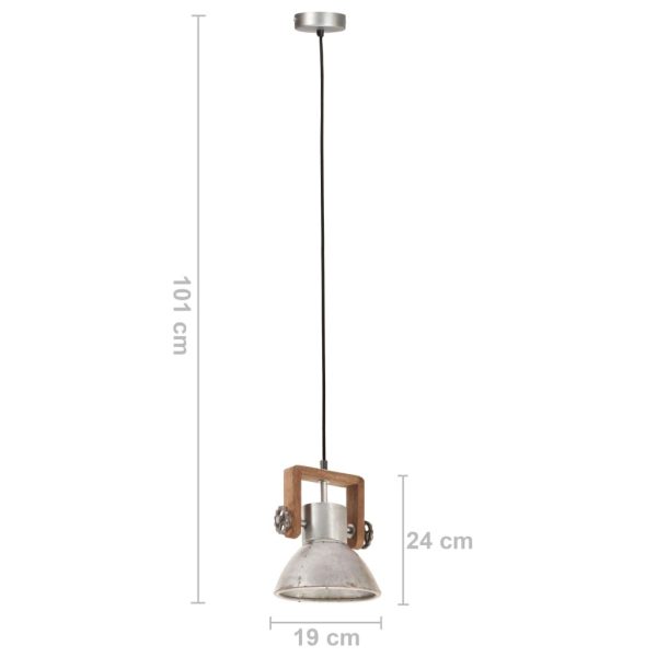 vidaXL Industrial Hanging Lamp 25 W Silver Round 19 cm E27