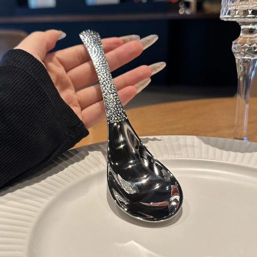 Retro Hammered Stainless Steel Spoon Creative Tableware