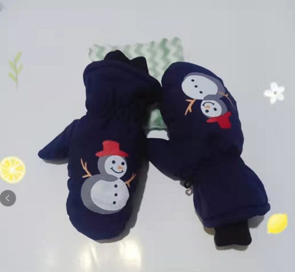 Children's Thick Warm And Waterproof Ski Gloves - Image 2