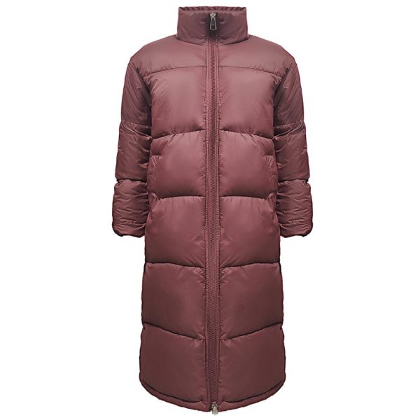 Women's Fashion Zipper Cotton Coat With Solid Color Warm - Image 5