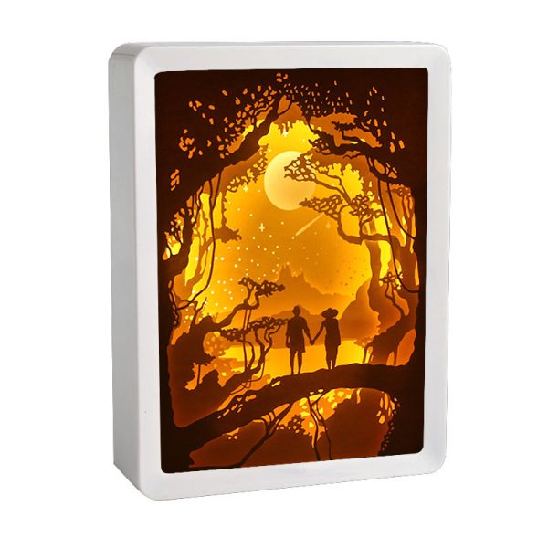 Home Photo Frame Bedside Lamp 3d Light And Shadow Paper Carving Ornaments - Image 5