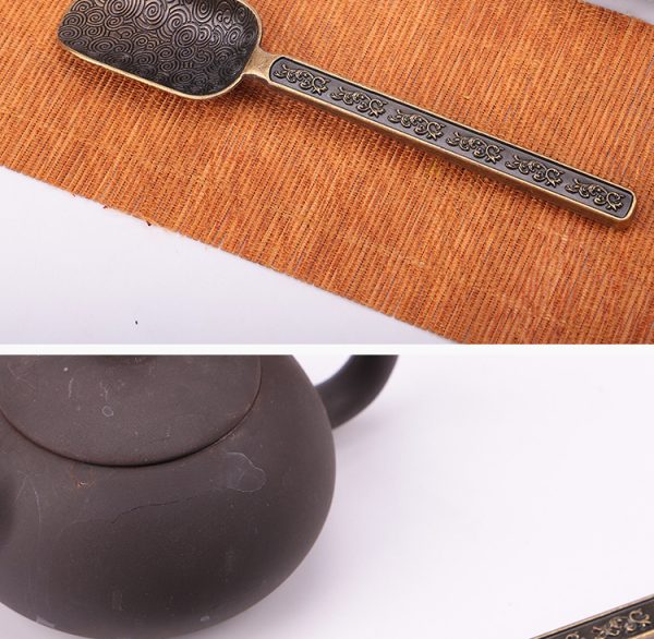 Carved Fu Character Auspicious Clouds Pattern Tea Ceremony Utensils Tea Spoon - Image 8