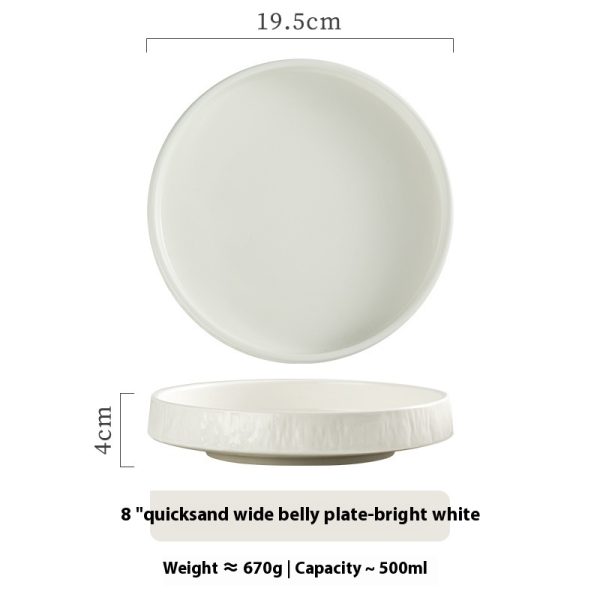 Simple High-grade Stone Pattern Tableware Ceramic Plate - Image 2