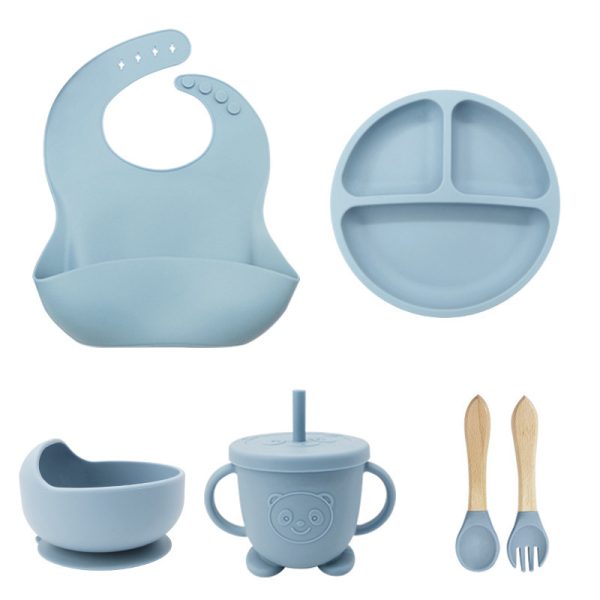 Children's Tableware Silicone 6 Pieces Suit Maternal And Child Suction Plate Food Supplement - Image 3