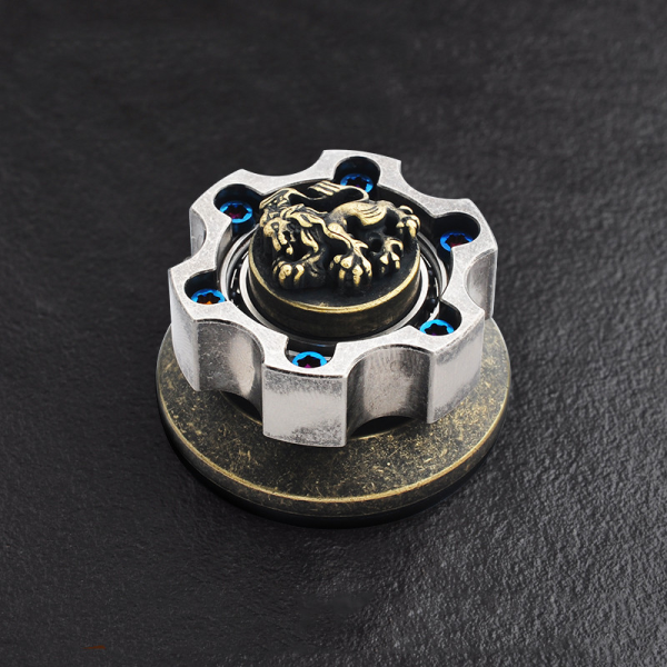 Gear Steel Fire Fidget Spinner Large Base Decompression Toy - Image 2