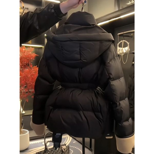 Women's Fashion Black Pure Cotton Coat - Image 4