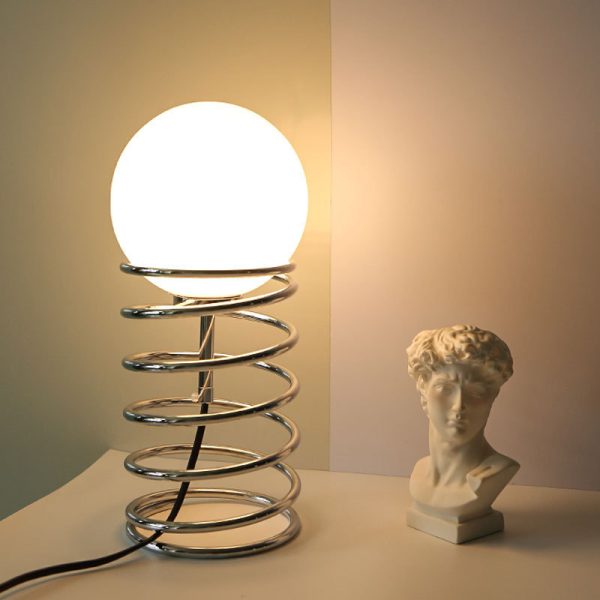 Metal Spring Decorative Bedside Table Lamp - Image 3