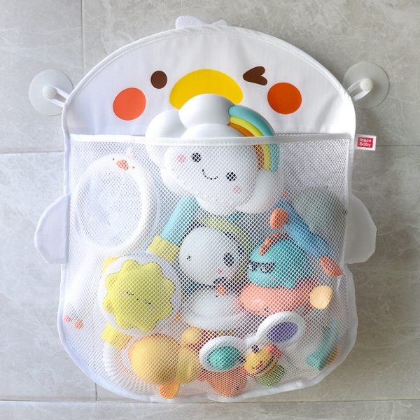 Cartoon Cute Duck Baby Bathing Storage Mesh Bag Bathroom With Suction Cup Hanging - Image 4