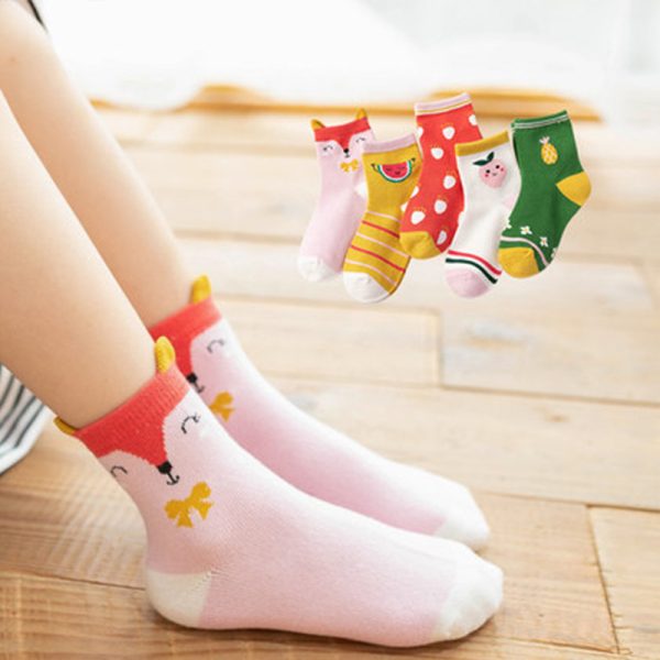 Simple Children's Cartoon Combed Cotton Socks - Image 3