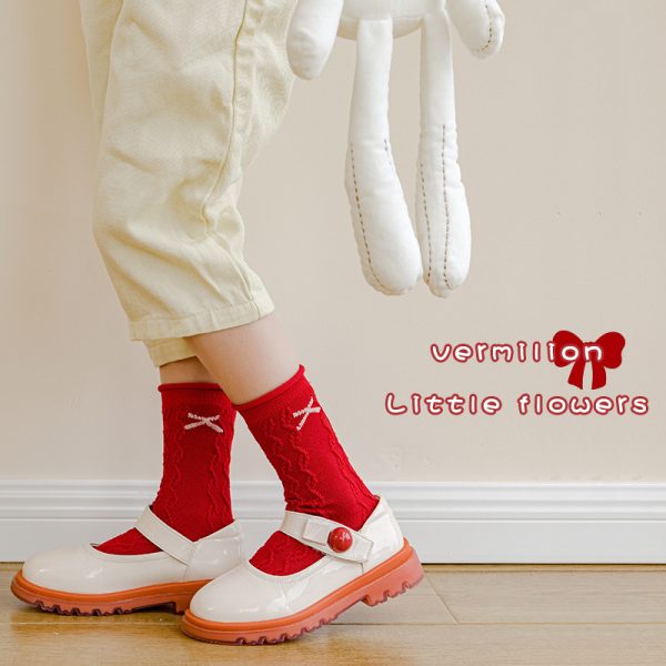 Children's Socks Autumn And Winter Cartoon Forest Red Lace Socks - Image 7