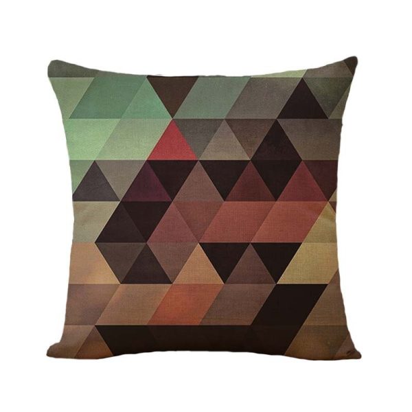 Linen Pillow Case Home Fabric Geometric Abstract - Image 9