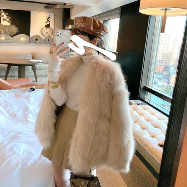 Artificial Fox Fur Fur Female Middle Large Coat - Image 6