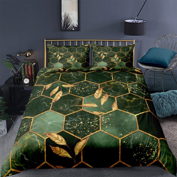 Digital Printing Geometric Quilt Cover Digital Printing Three-piece Set - Image 4