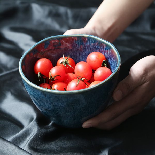 Creative Home Vintage Hammered Ceramic Salad Bowl - Image 3