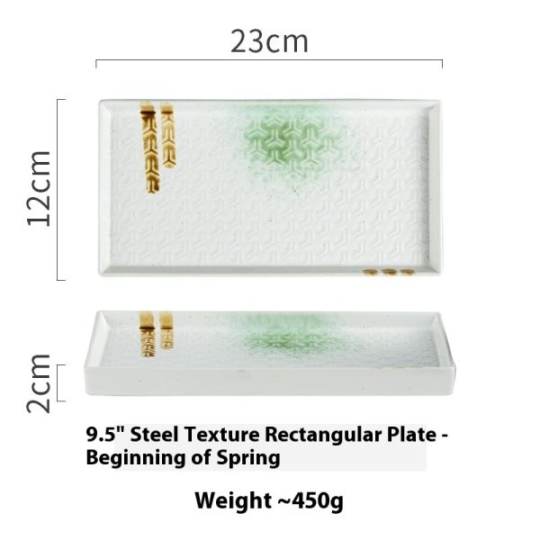 Ceramic Barbecue Plate Household Rectangular Snack Plate - Image 8