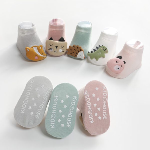 Children's Socks  Cartoon Animal Accessories Baby Socks  Dispensing Non-slip Glue - Image 3