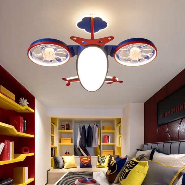 Cartoon Airplane Fan Lights In Children's Room - Image 4