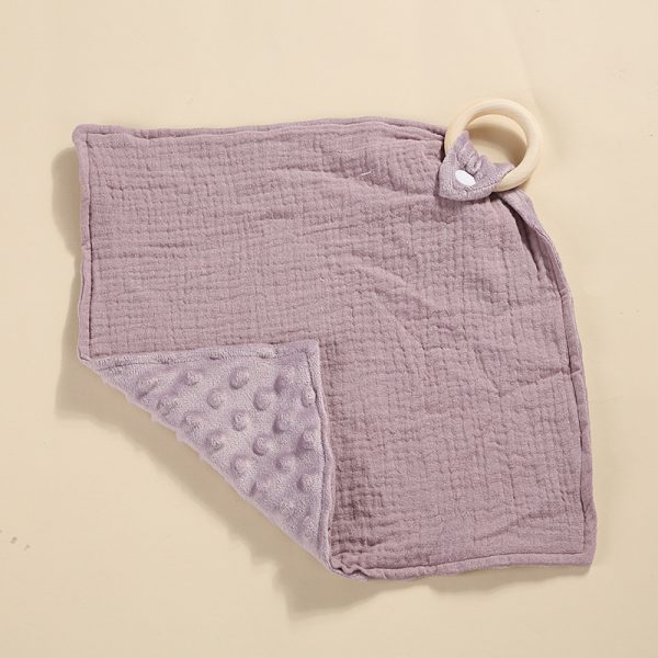 Bite Ring Double-layer Crepe Saliva Towel Baby Doll Square Towel - Image 6