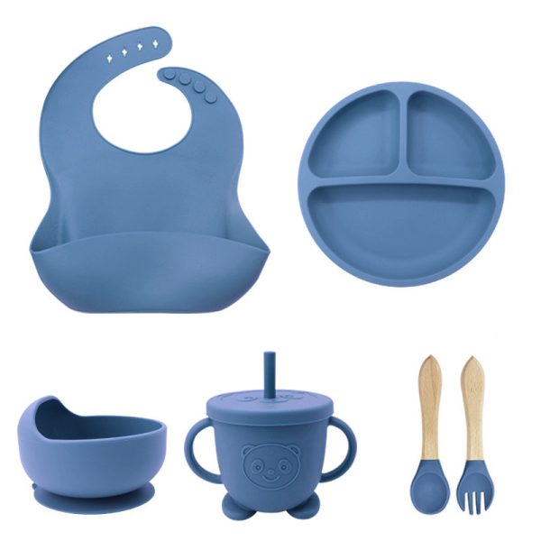 Children's Tableware Silicone 6 Pieces Suit Maternal And Child Suction Plate Food Supplement - Image 6