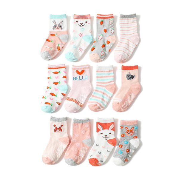 Children's Non-slip Polka Dot Cotton Floor Socks - Image 5